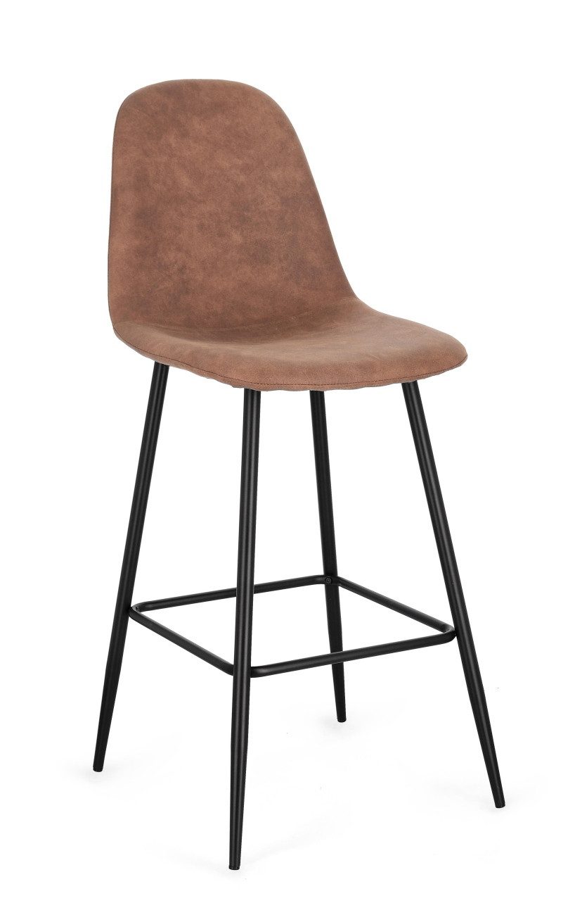 Barhocker Barhocker New Irelia 2er- Set aus Kunstleder, Cognac