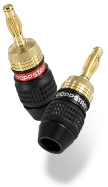 Poppstar High End Bananenstecker (geschirmt) für Lautsprecherkabel bis 6 mm² Audio-Adapter, Bananas für Lautsprecher & AV Receiver (vergoldet, 5x schwarz, 5x rot)
