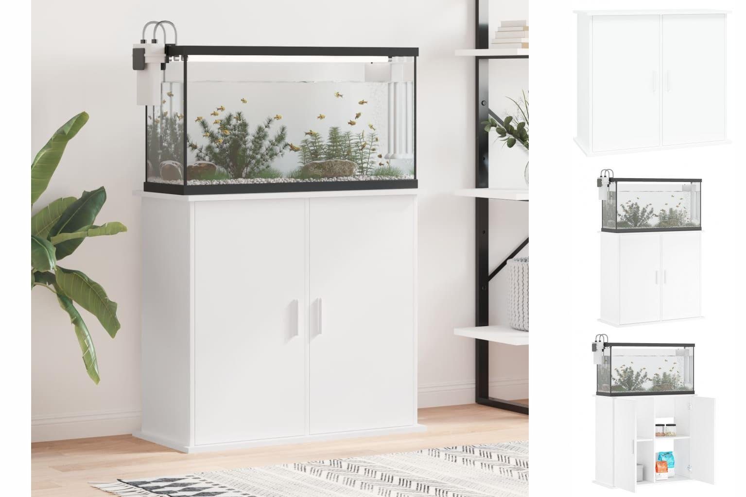 vidaXL Aquariumunterschrank Aquariumständer Weiß 81x36x73 cm Spanplatte Aquarium Unterstand