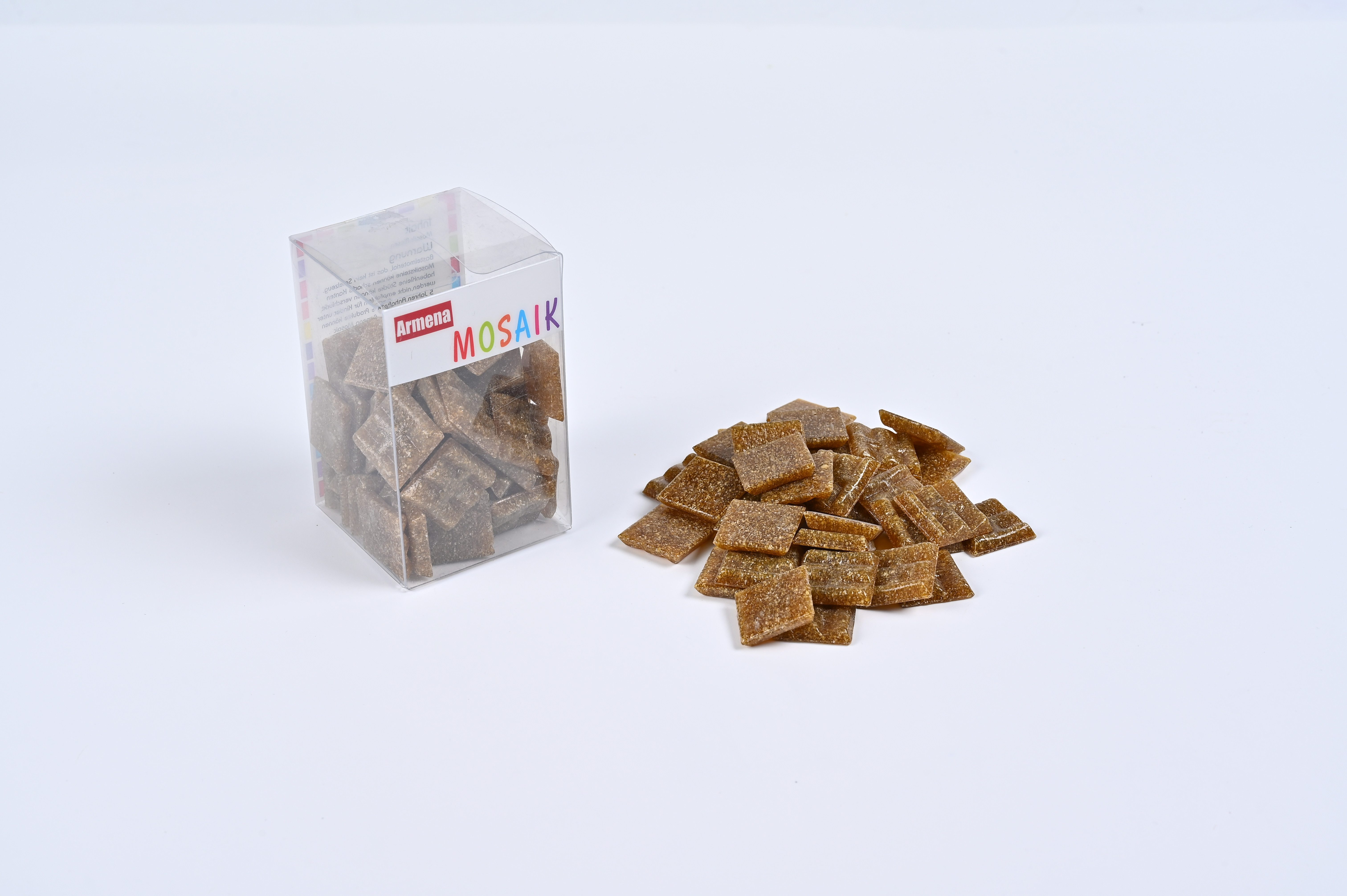 Armena Mosaikfliesen Mosaikfliesen Glasmosaik Bastelmaterial Mosaik DIY Wandfliesen 260g, braun
