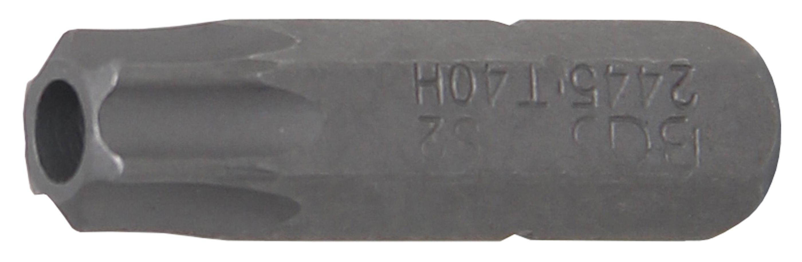 BGS technic Bit-Schraubendreher Bit, Antrieb Außensechskant 6,3 mm (1/4), T-Profil (für Torx) mit Bohrung T40