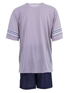 Henry Terre Schlafanzug Pyjama Set Shorty - Getreift 3XL-5XL