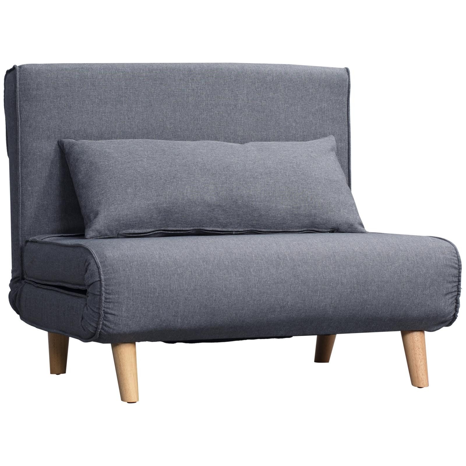 FELIXLEO Sitzbank Einzelsofa Schlafsofa Sofabett Klappsofa Leinenimitat Grau (1-St)