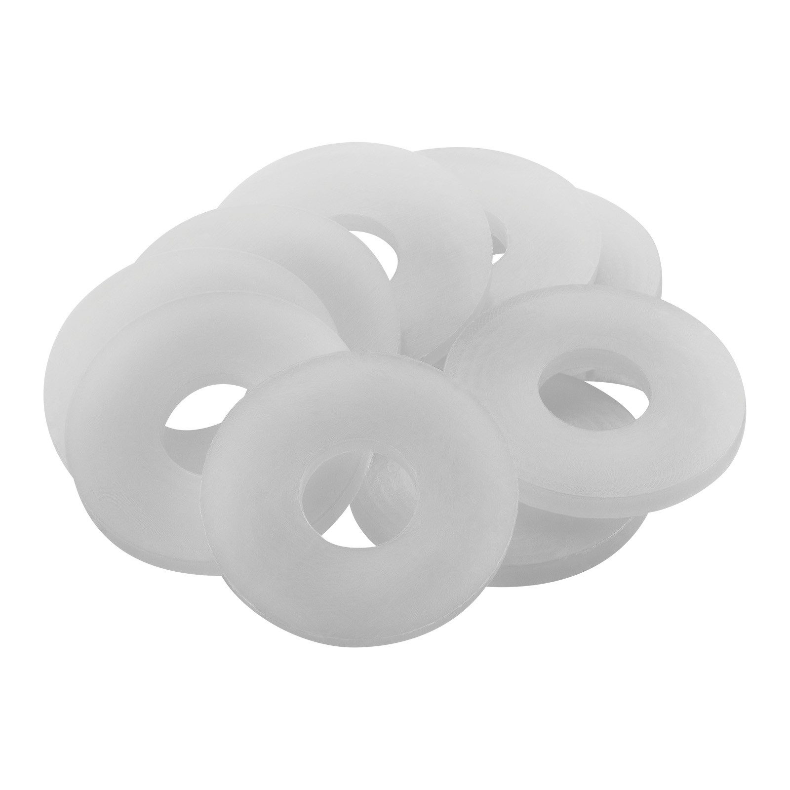 SO-TECH® Unterlegscheibe U-Scheiben groß Kunststoff DIN 9021 Distanzscheibe weiss, Ø 18 mm, M6, 10-St., Innen-Ø 6,4 mm Dicke 1,6 mm für Elektroinstallation etc.