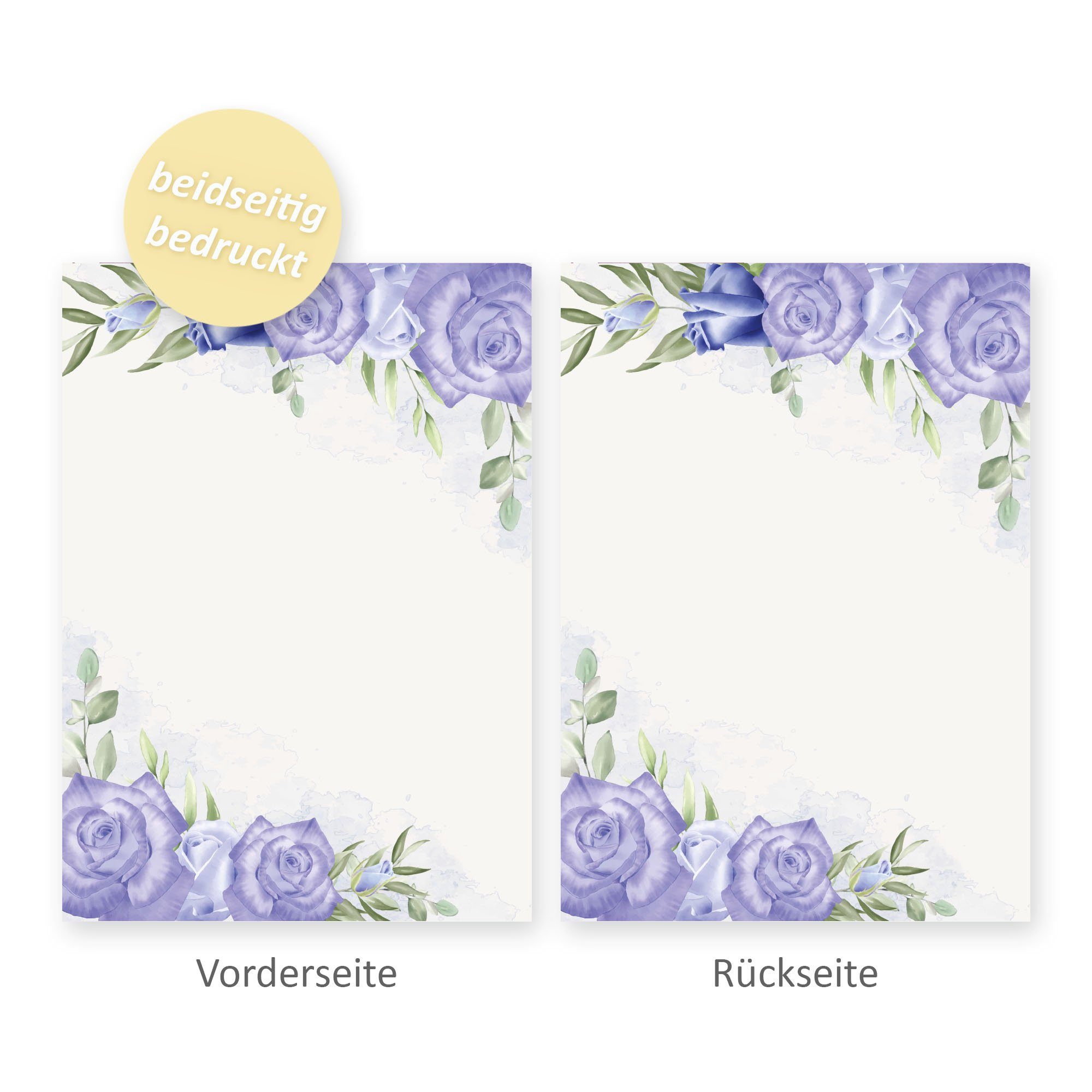 Kreative Feder Briefpapier mit Set, Set Rosen Violette A4 DIN Umschlägen 25x Briefpapier B Briefpapier passenden Set
