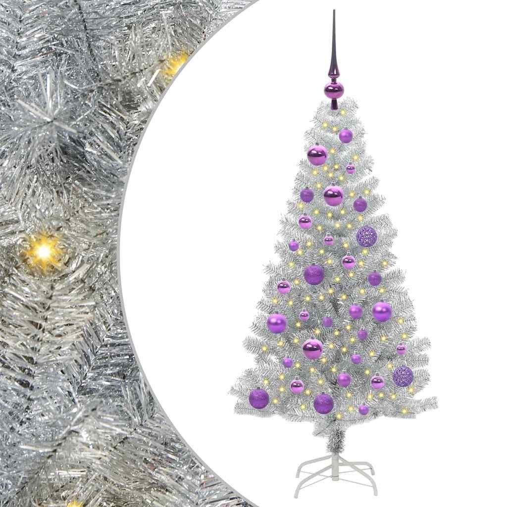vidaXL Künstlicher Weihnachtsbaum Weihnachtsbaum Silber 120 cm PET