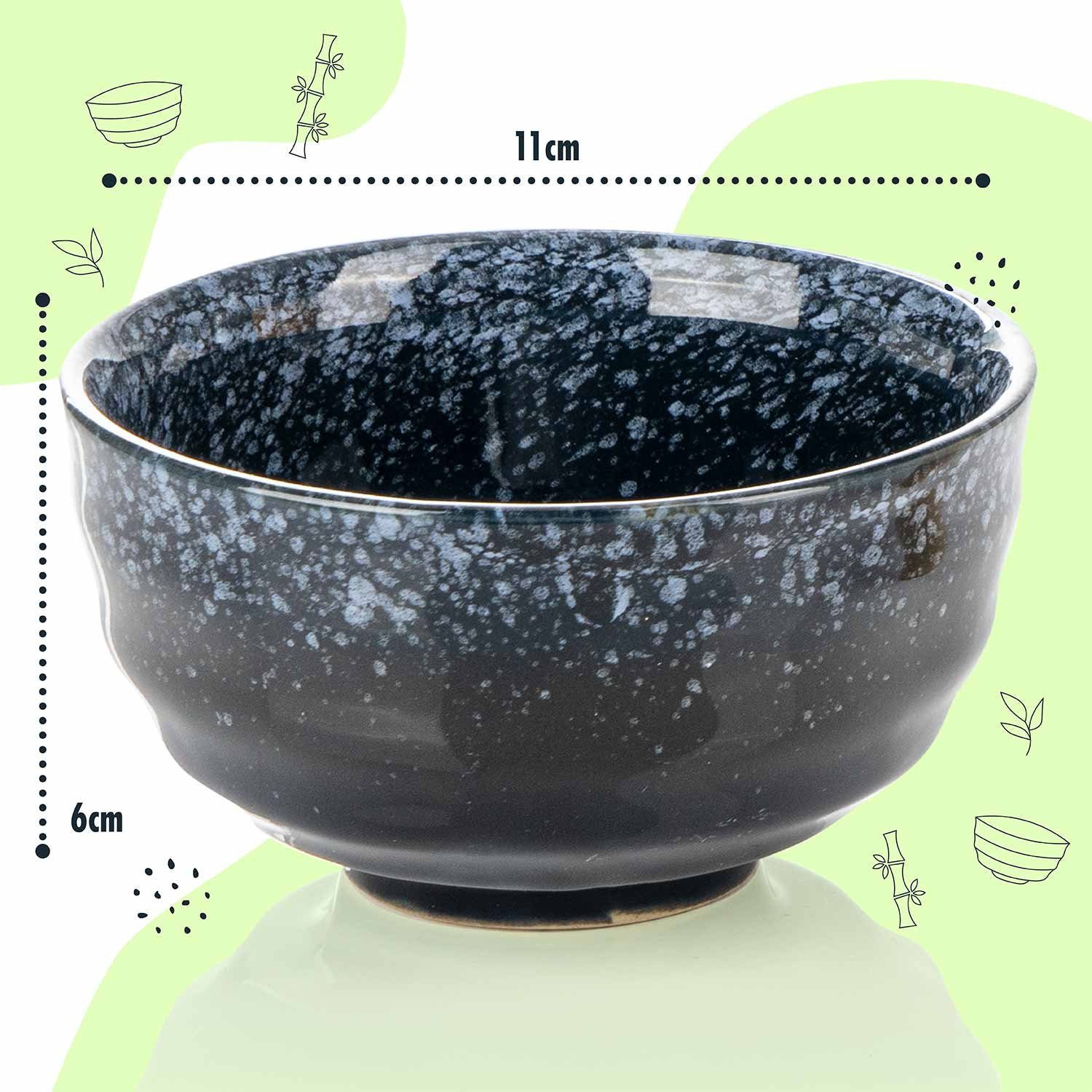 Dimono Teeglas DIMONO Matcha Tee Set–Teezubereitung Set mit Chasen, Schale & Zubehör, Japanische Tee-Schale Matchaschale aus gebranntem Ton