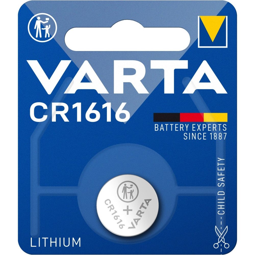 VARTA Varta CR1616 Knopfzelle 1er Blister für Uhren Knopfzelle, (3 V V), CR1616