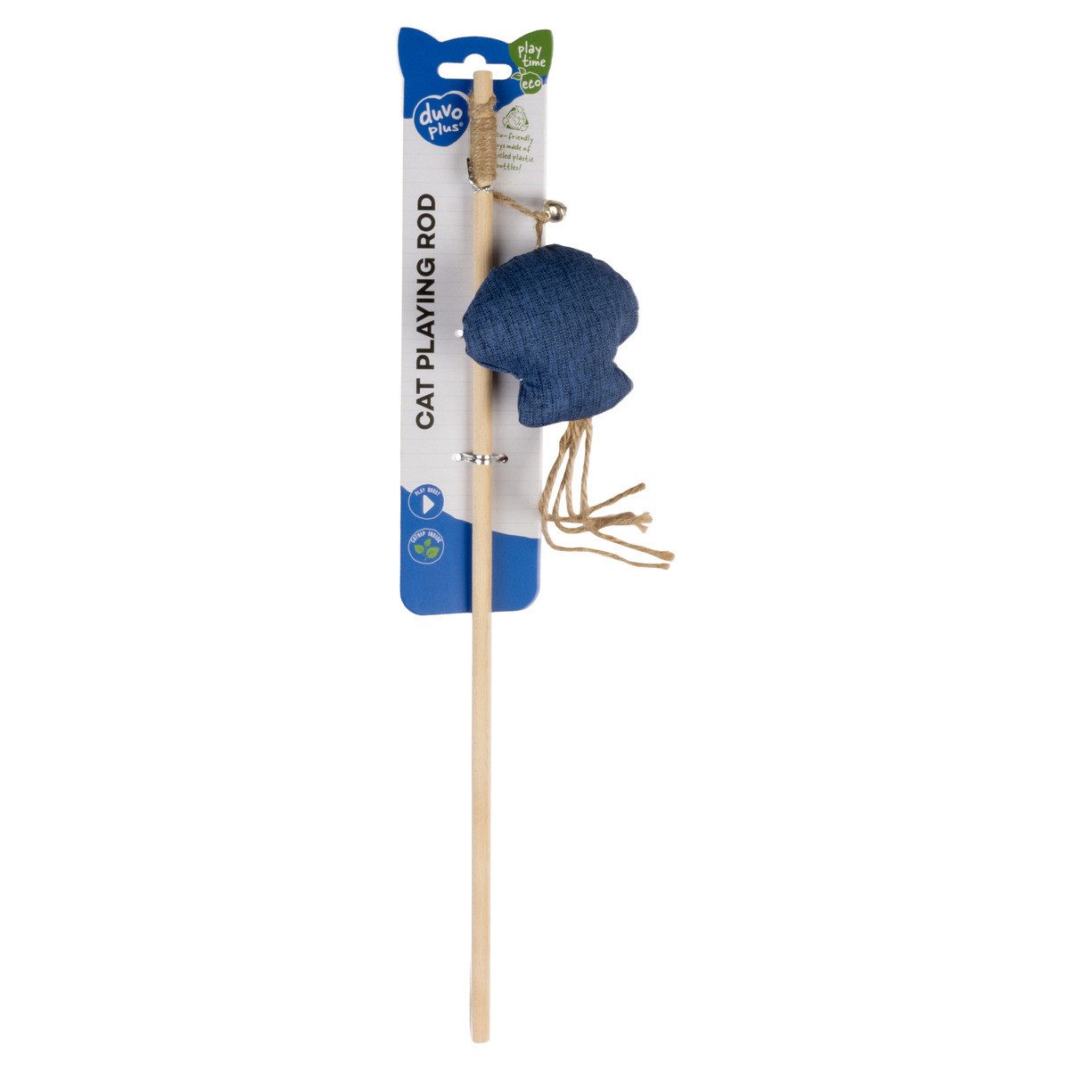 DUVO+ Katzenangel Katzen-Spielangel Navy Oktopus mit Katzenminze