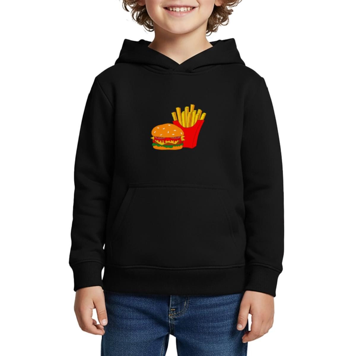 Spreadshirt Hoodie Burger Und Pommes Kinder Premium Hoodie (1-tlg)