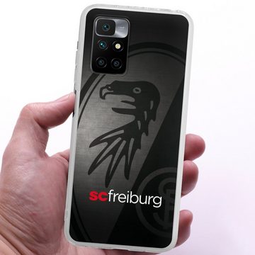 DeinDesign Handyhülle SC Freiburg Offizielles Lizenzprodukt Metallic Look, Xiaomi Redmi 10 2022 Silikon Hülle Bumper Case Handy Schutzhülle