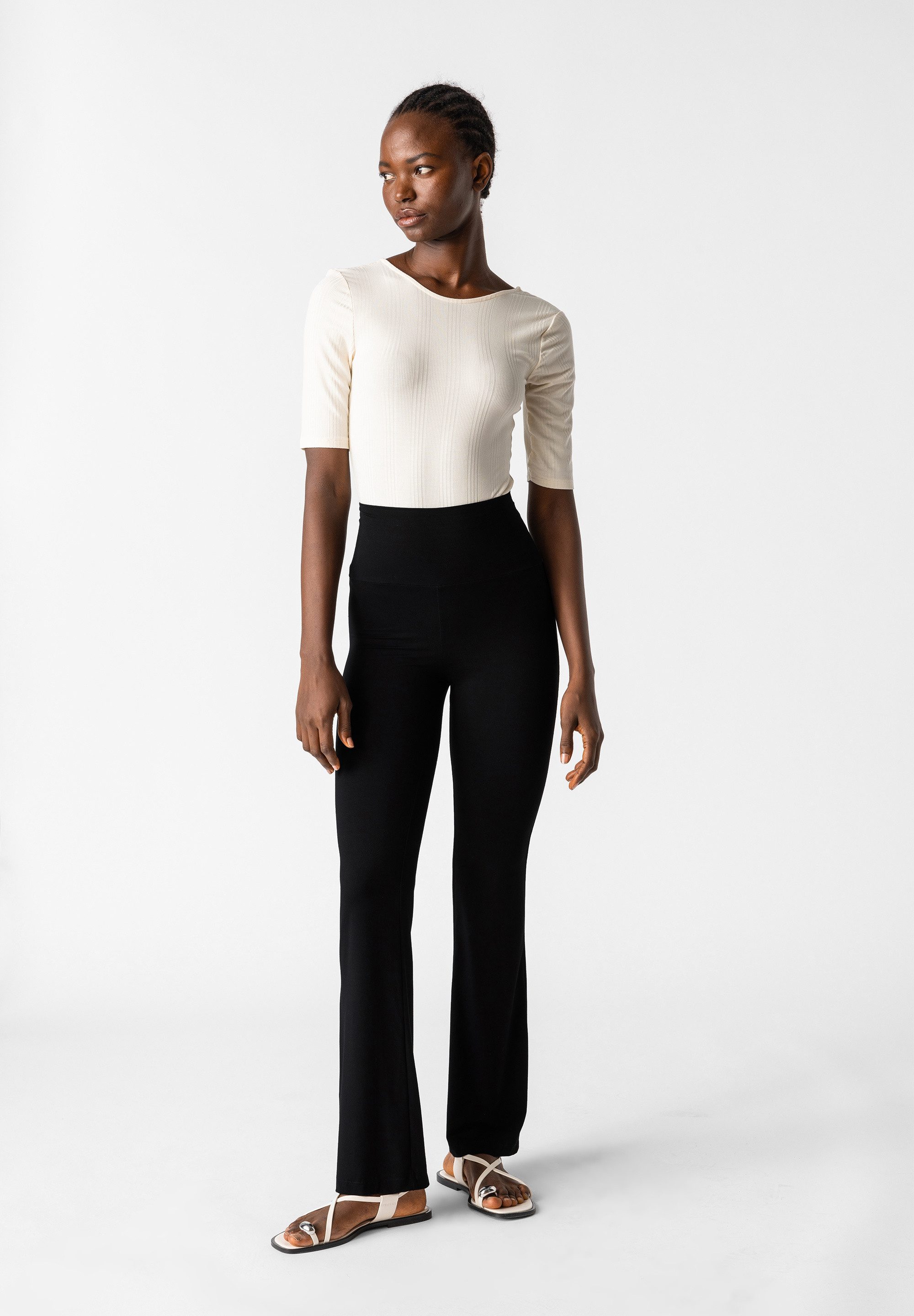 Les Lunes Leggings BELLE Leggings flared Bambusviskose,bequem, hoher elasti günstig online kaufen