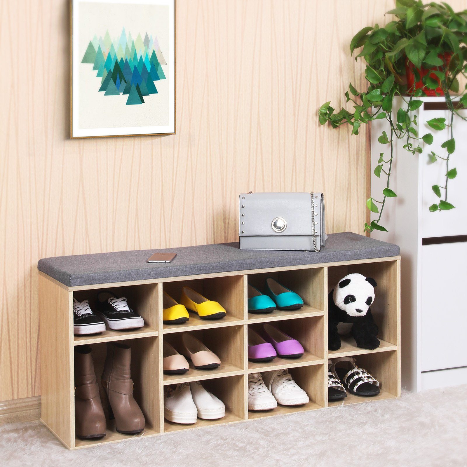 VASAGLE Schuhbank, Schuhregal, mit 10 Fächern, günstig online kaufen