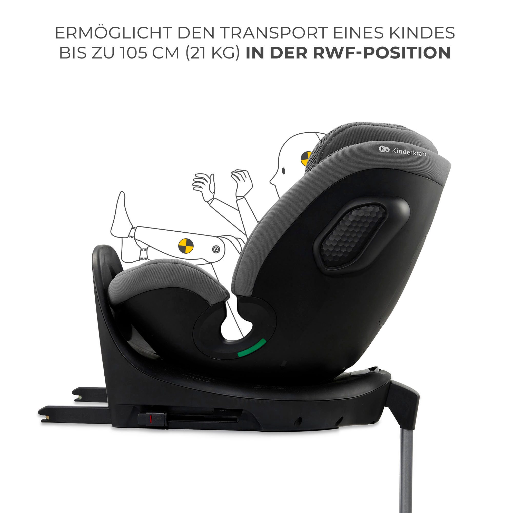 Kinderkraft Autokindersitz XRIDER 2 i-Size, ab: Geburt, bis: 12 Jahren, ab: 40 cm, bis: 150 cm, 360° – drehbarer Kindersitz