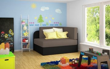 MOEBLO Kindersofa RAISA, Schlafsessel Couch für Kinderzimmer Kindersofa Jugendsofa, mit Schlaffunktion und Bettkasten