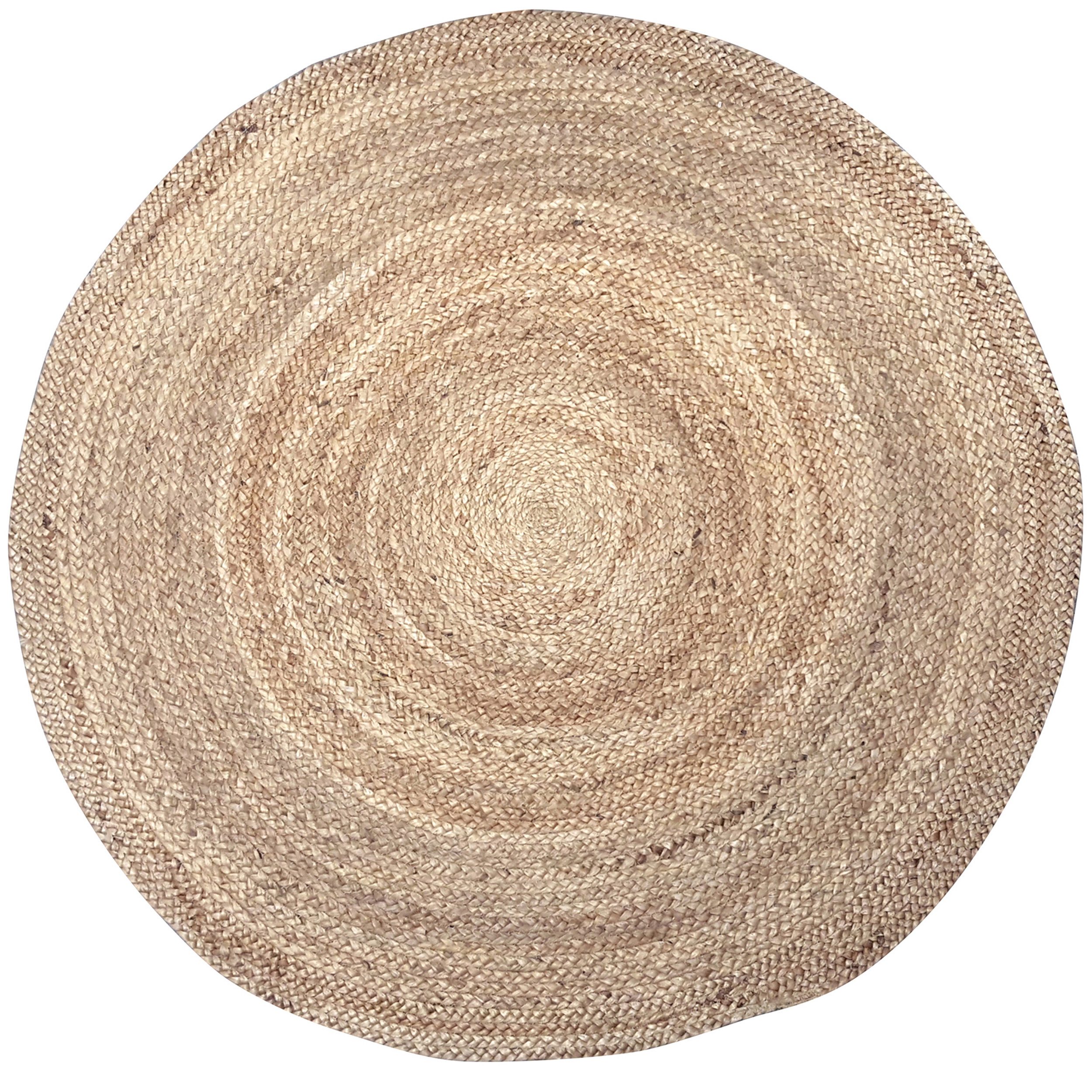 Teppich Teppich aus 100% Naturfaser Jute Juteteppich Rund Naturteppich, Annastore, Ø 110 cm, Bastteppich, Sisal Teppich