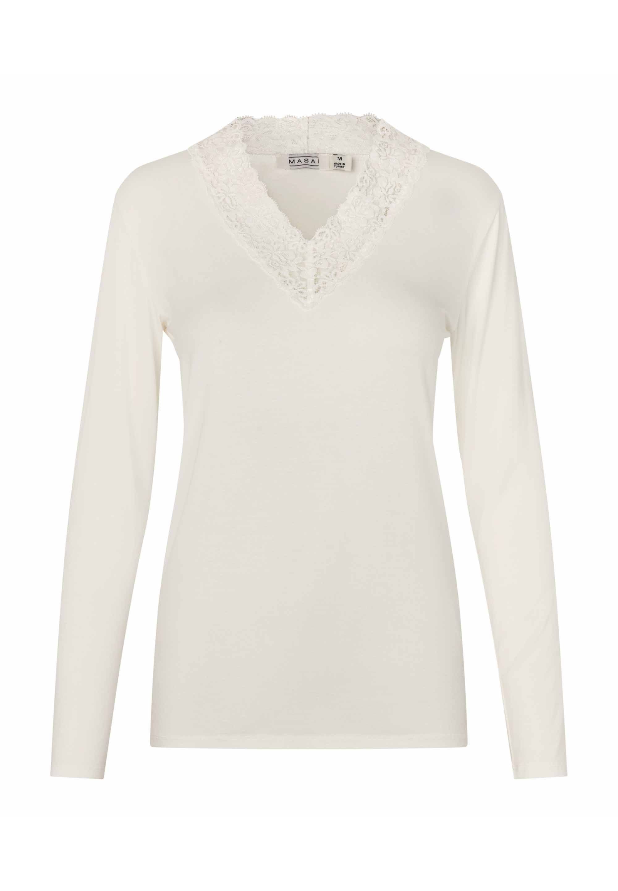 Masai Langarmbluse MaDionius leicht taillierte Schnittn,wunderschöne Spitzenkante