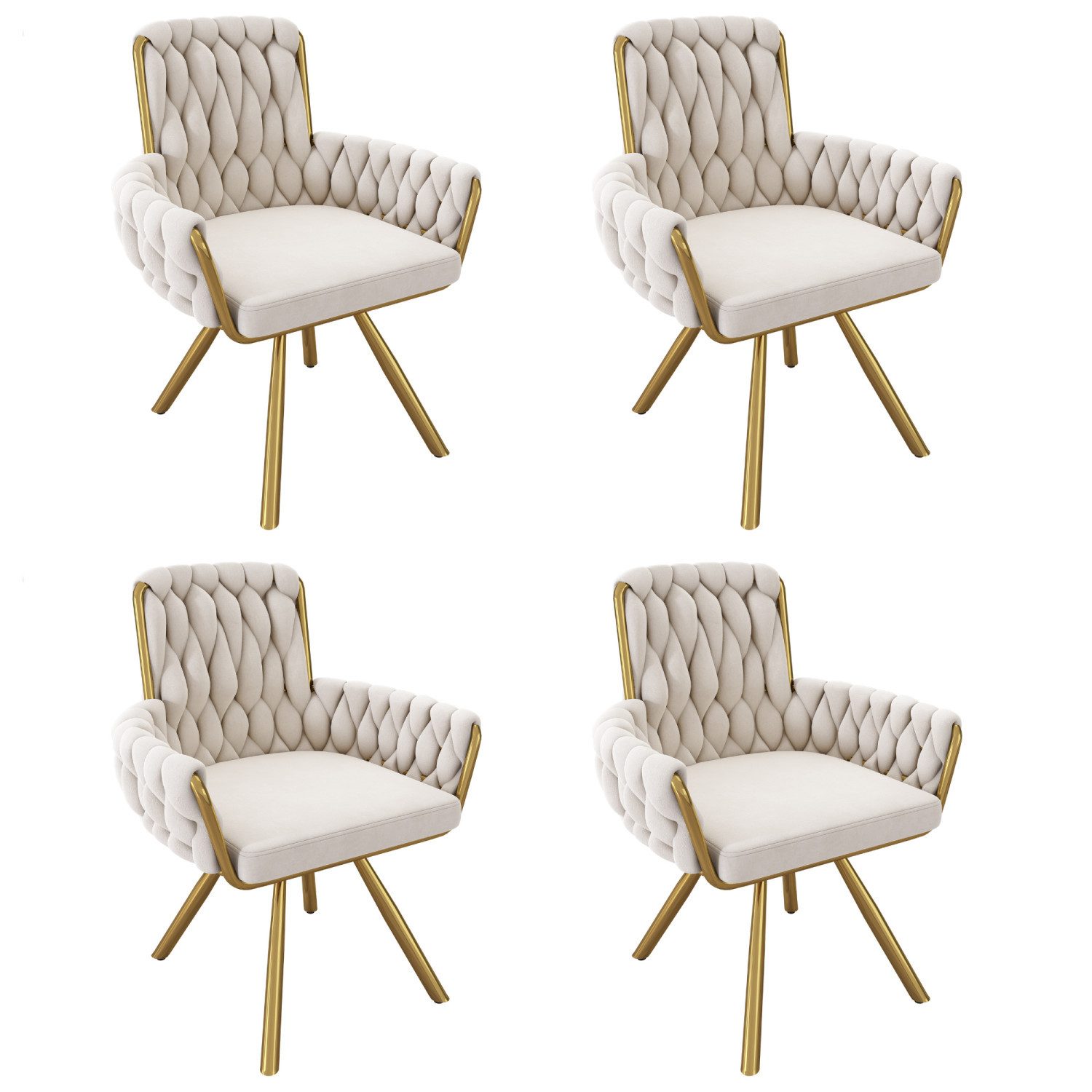 Flieks Esszimmerstuhl (Set, 4 St), 4er Set Polsterstühle mit Armlehnen Wohn günstig online kaufen