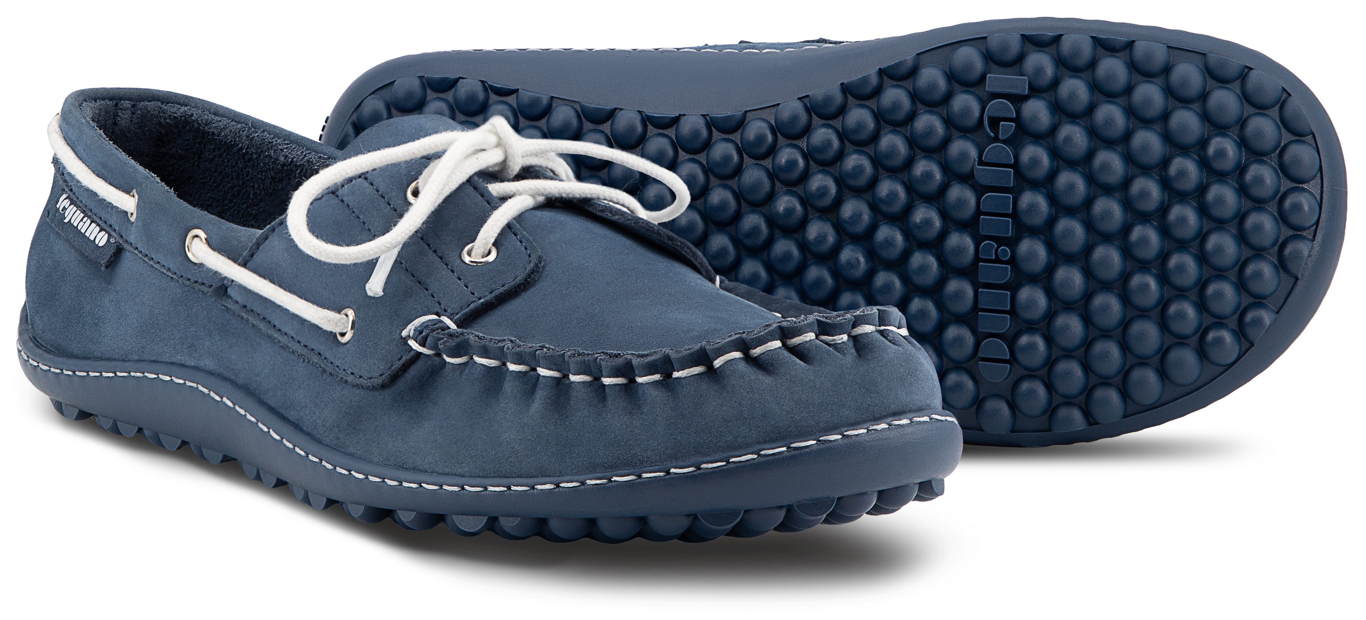 Leguano MORECASSIN Barfußschuh Schnürschuh, Halbschuh, Mokassin mit modischen Durchzügen