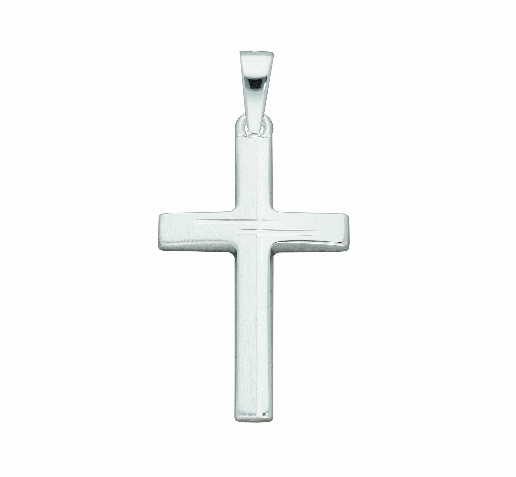 Adelia´s Kette mit Anhänger 925 Silber Kreuz Anhänger, Schmuckset - Set mit  Halskette, Maße des Anhängers - Breite 16,9 mm - Höhe 24,9 mm
