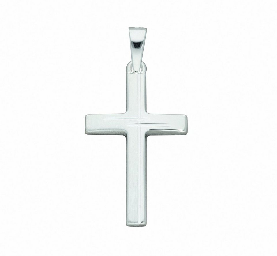 Adelia´s Kette mit Anhänger 925 Silber Kreuz Anhänger, Schmuckset - Set mit  Halskette, Maße des Anhängers - Breite 16,9 mm - Höhe 24,9 mm