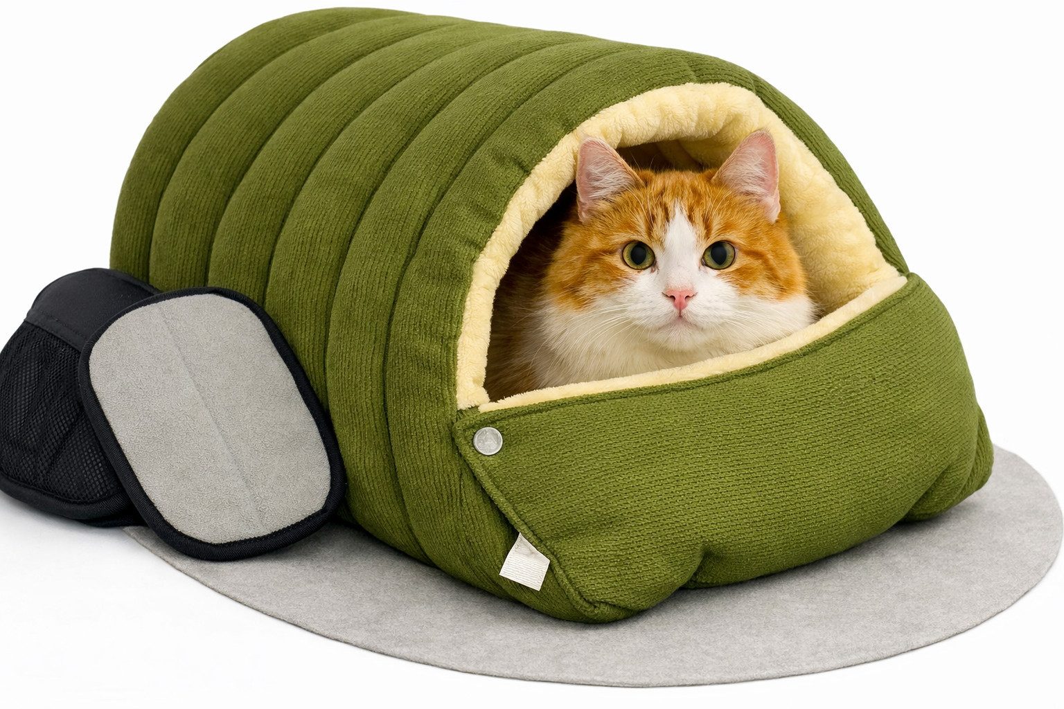 LaCute Tierbett Katzenhöhle 2-in-1 faltbar Plüsch Katzenbett Haustierbett klein, Plüsch (Polyester), 2-in-1 Katzenhöhle faltbar Plüschbett für Katzen kleine Hunde