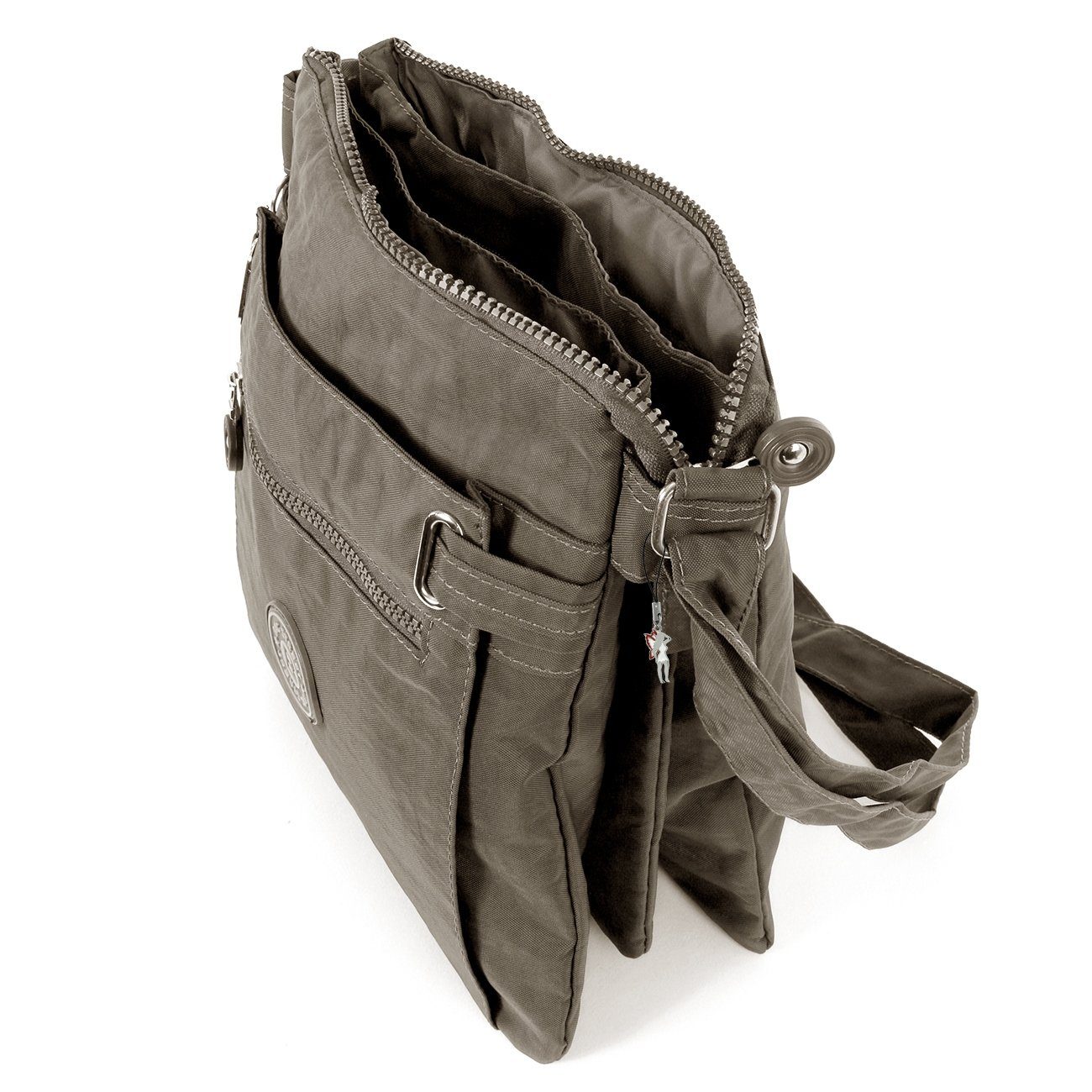 BAG STREET Umhängetasche Bag Street Damentasche Umhängetasche (Umhängetasche), Damen, Jugend Umhängetasche Nylon, stone, braun ca. 26cm x ca. 27cm