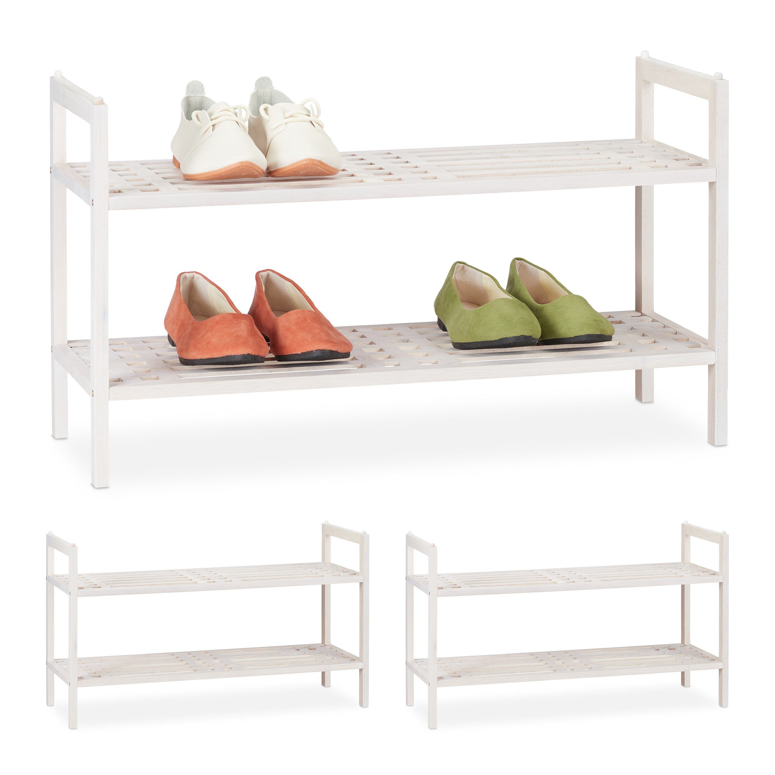 relaxdays Schuhregal 3 x Schuhregal stapelbar günstig online kaufen