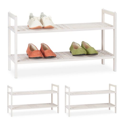 relaxdays Schuhregal »3 x Schuhregal stapelbar weiß« online kaufen OTTO