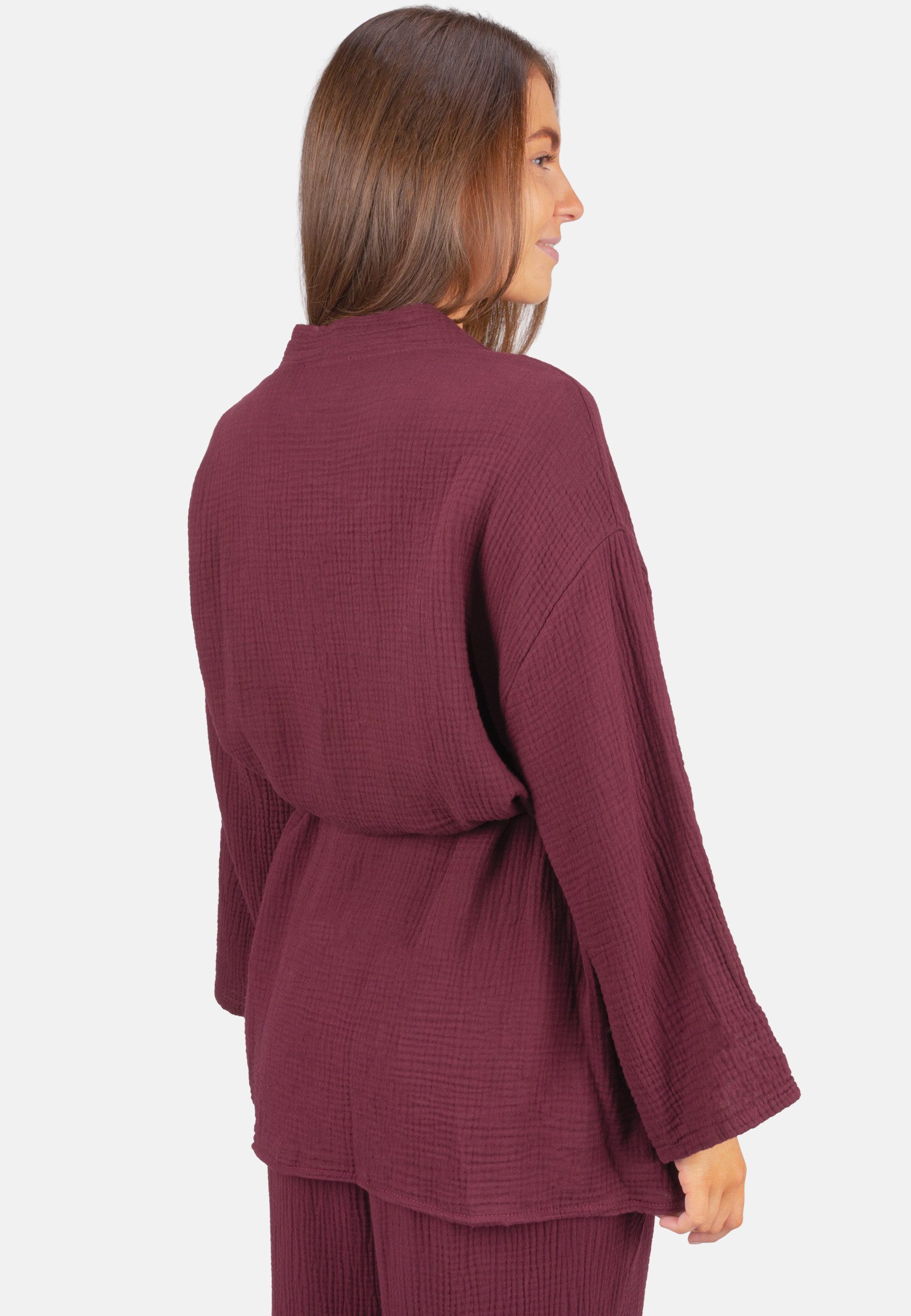 Seasons of April Blusenkimono KEHLANI MUSSELIN KIMONO (1-tlg) Damen Kimono Musselin mit Bindegürtel aus 100% Baumwolle