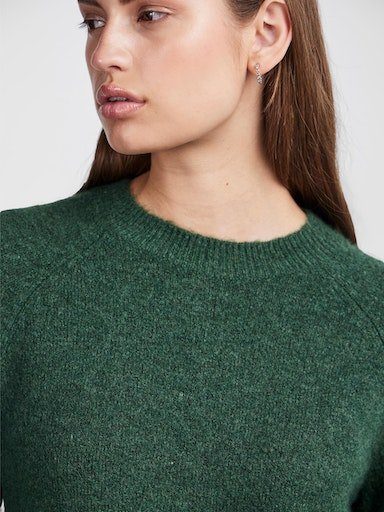 Green KNIT Strickpullover O-NECK pieces PCJULIANA Trekking LS BC NOOS