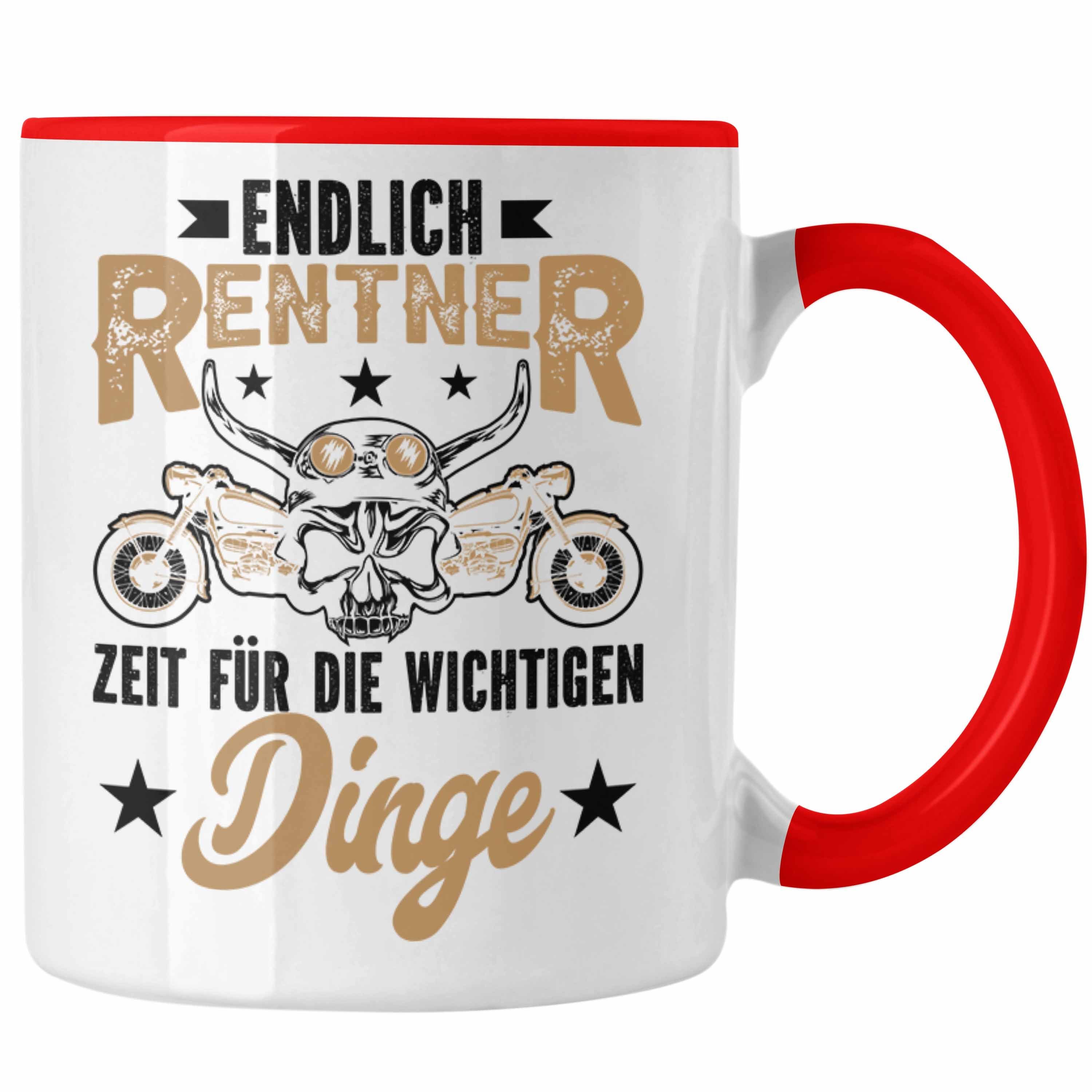 Motorradfahrer Tasse Weihnachten Geschenk Opa Geburtstag Geschenkidee Rentner Trendation Trendation Rot Renteneintritt - Spruch Lustiger Tasse
