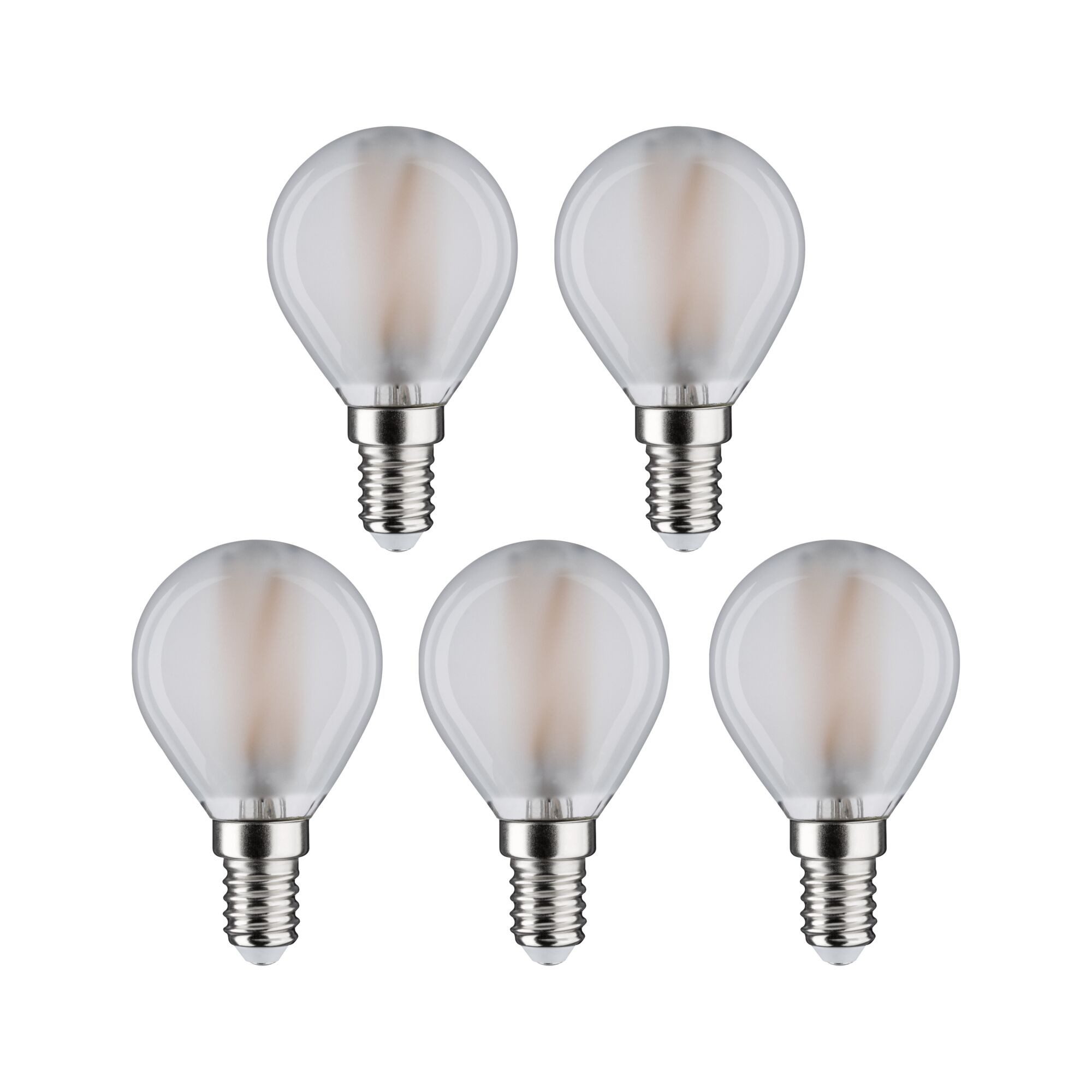 Paulmann LED-Leuchtmittel 5er Pack Tropfen 470lm 2700K matt 230V, E14, 5 St., Warmweiß