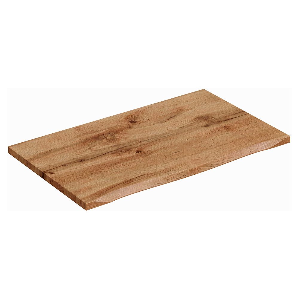 Lomadox Waschtischplatte SOLNA-56-CASHMERE, 80 cm breit in Eiche mit Baumkantenoptik