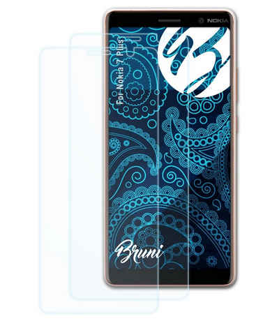 Bruni Schutzfolie Glasklare Displayschutzfolie für Nokia 7 Plus, (2 Folien), praktisch unsichtbar
