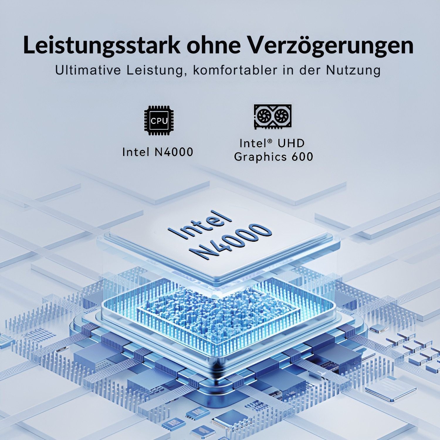Goldstern-Tech Notebook (35,56 cm/14 Zoll, Intel N4000, Intel UHD Graphics 600, 6 GB, 512 GB SSD, Ultramobiler Laptop mit Windows 11 Pro und hoher Akkuausdauer)