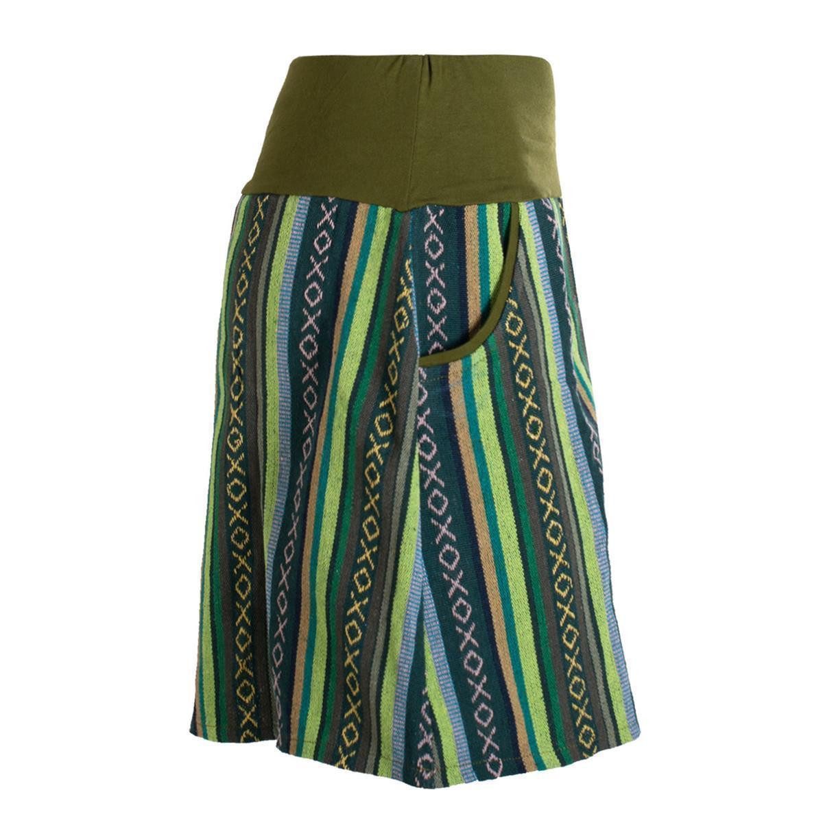 Vishes Minirock Damen Sommerrock kurz Minirock Röcke Ethno-Style Gestreift Goa, Boho