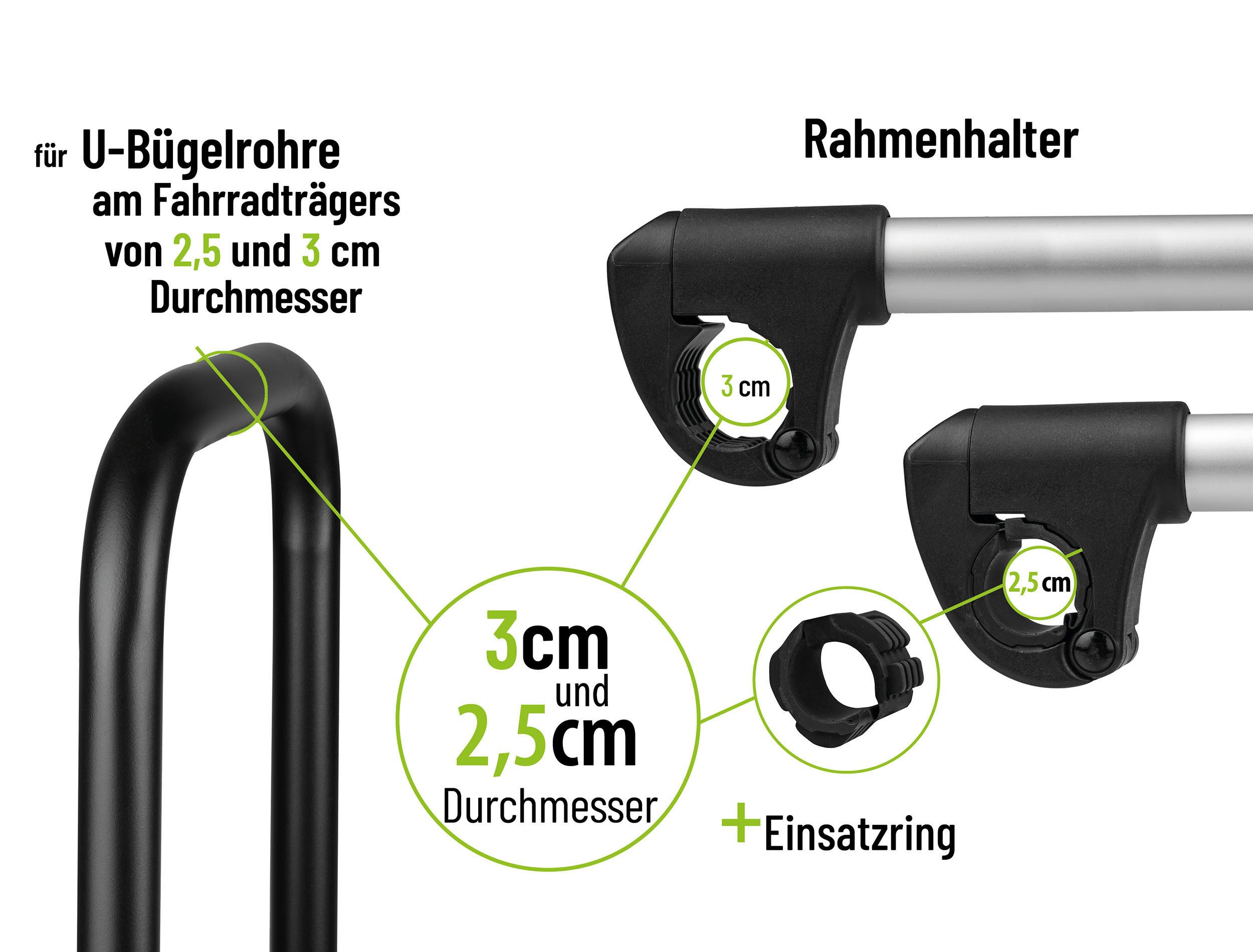 EUFAB Fahrradträger-Rahmenhalter Strap-Rahmenhalter lang Ø 25+30mm, (Packung, 2-St) – Bild 5 von 5
