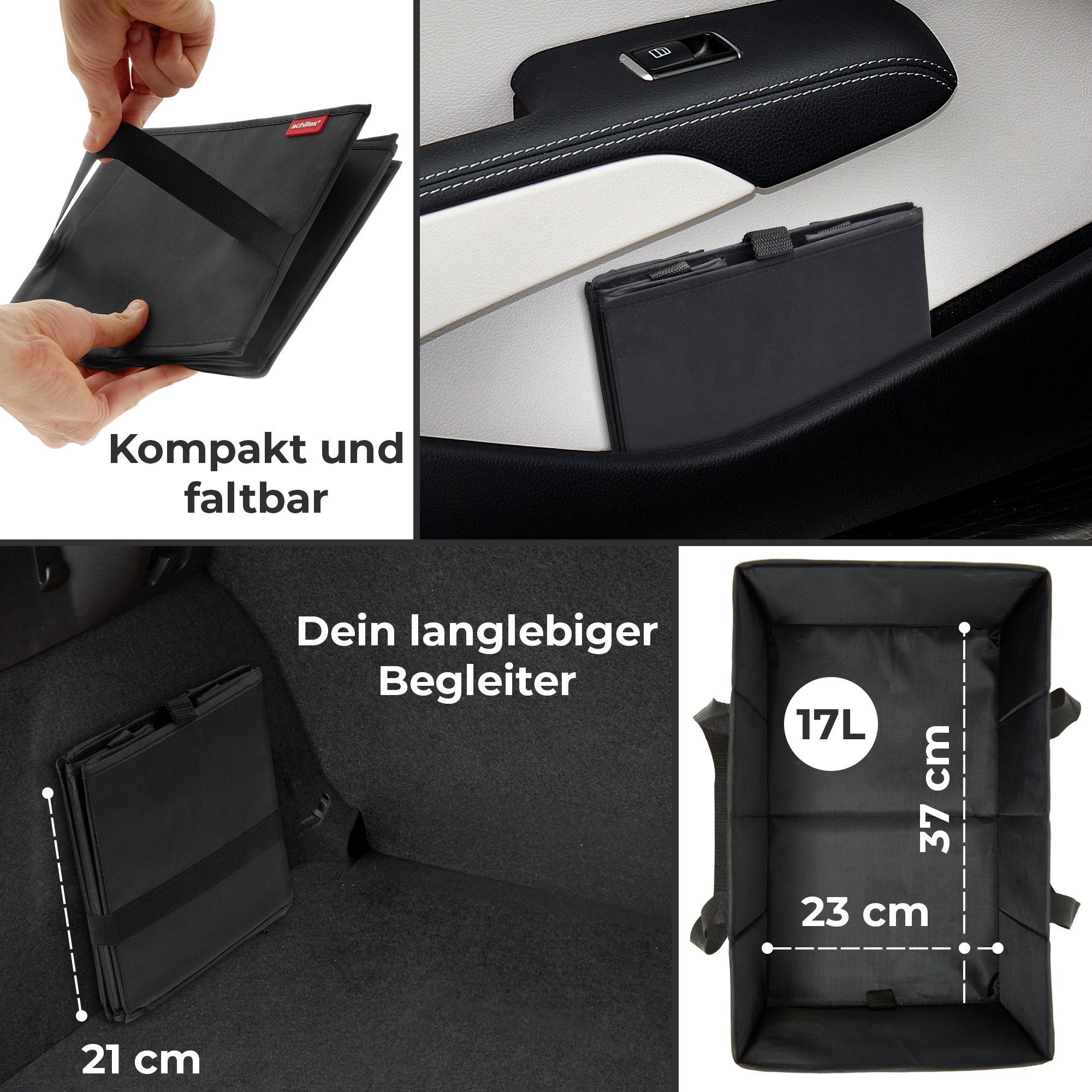 achilles Einkaufskorb Smart-Box Faltbare Einkaufs-Tasche Falt-Korb Klapp-Box Picknick-Korb, 17 l