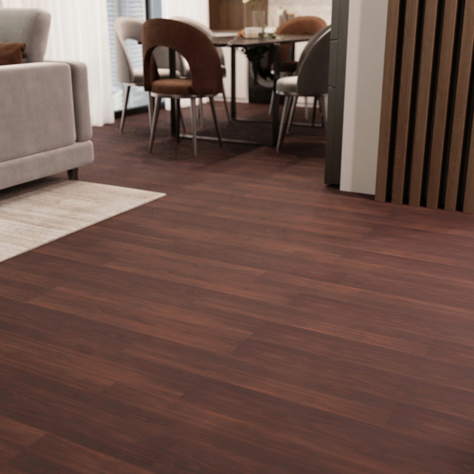 HAGO Vinylboden 2,23m² Rot Braun Nuss Selbstklebend Bodenbelag Laminat 2mm günstig online kaufen