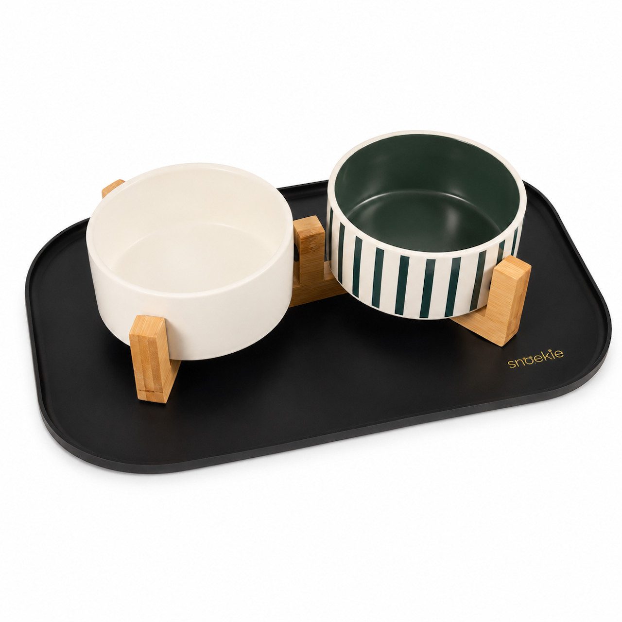 SNOEKIE Napfunterlage snoekie Napfunterlage für Katzen und Hunde, Silikon Futtermatte, wasserabweisend, rutschhemmend, flexibel, Anti-Verschütt-Rand