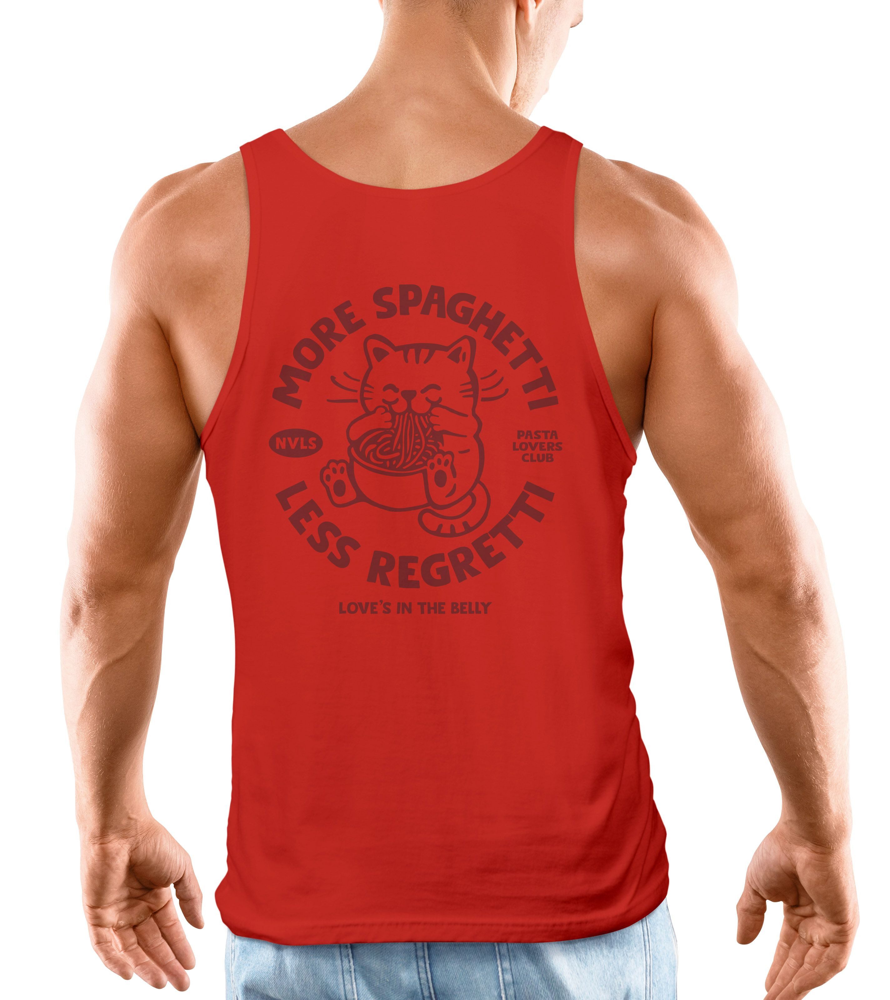 Neverless Tanktop Herren Tank-Top Katze Backprint günstig online kaufen