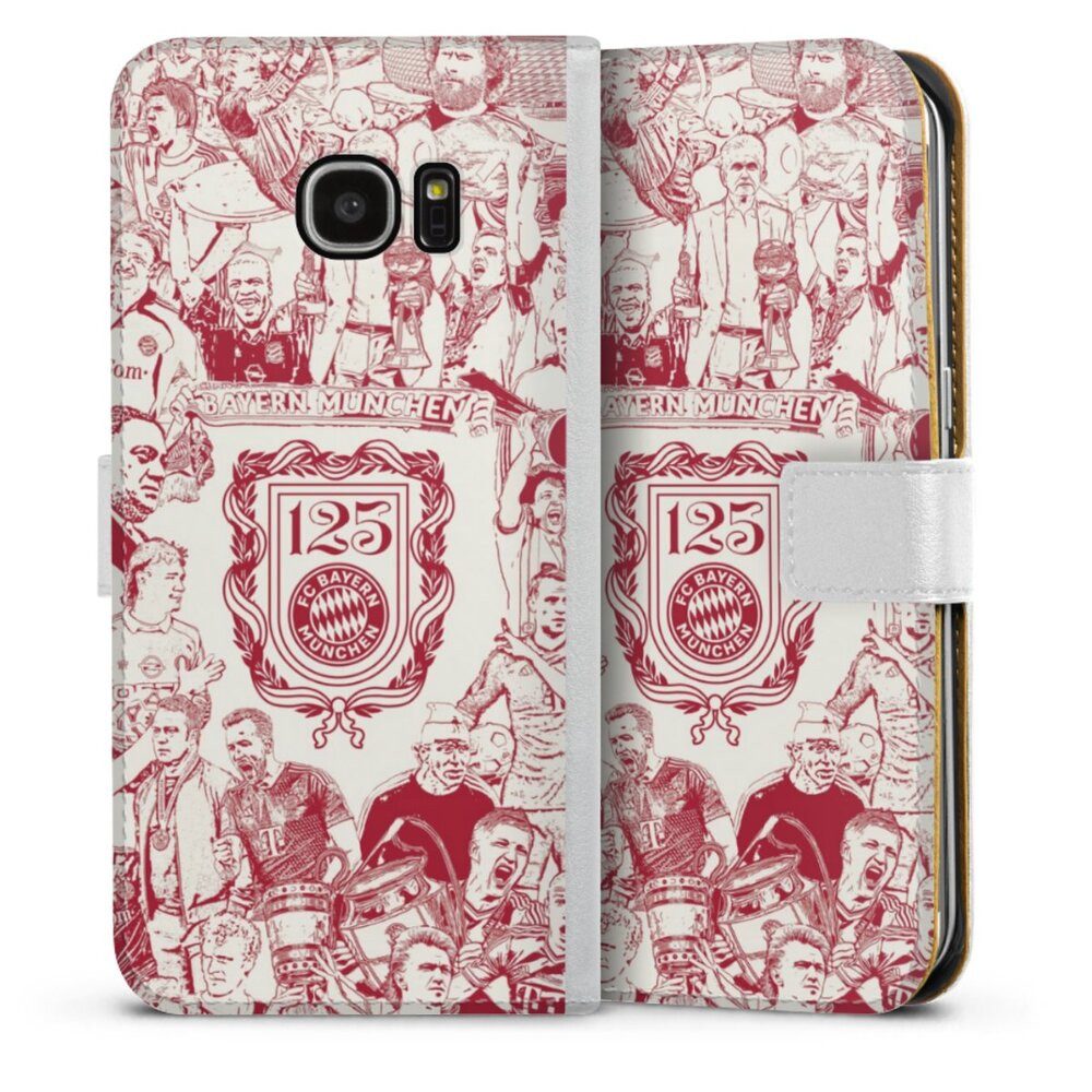 DeinDesign Handyhülle FCB 125 Jahre FC Bayern München Offizielles Lizenzprodukt, Samsung Galaxy S7 Edge Hülle Handy Flip Case Wallet Cover