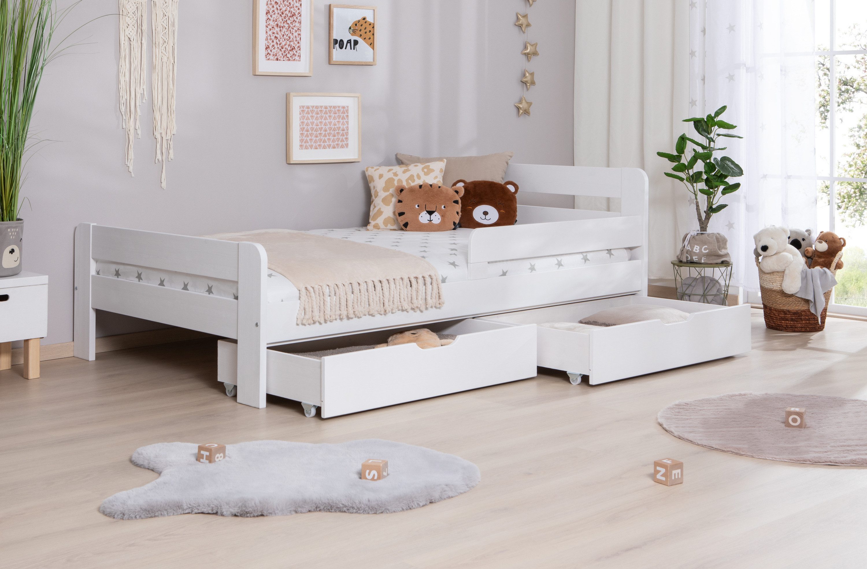 Ticaa Bettgestell Einzelbett Kinderbett Jugendbett "Bennet" günstig online kaufen