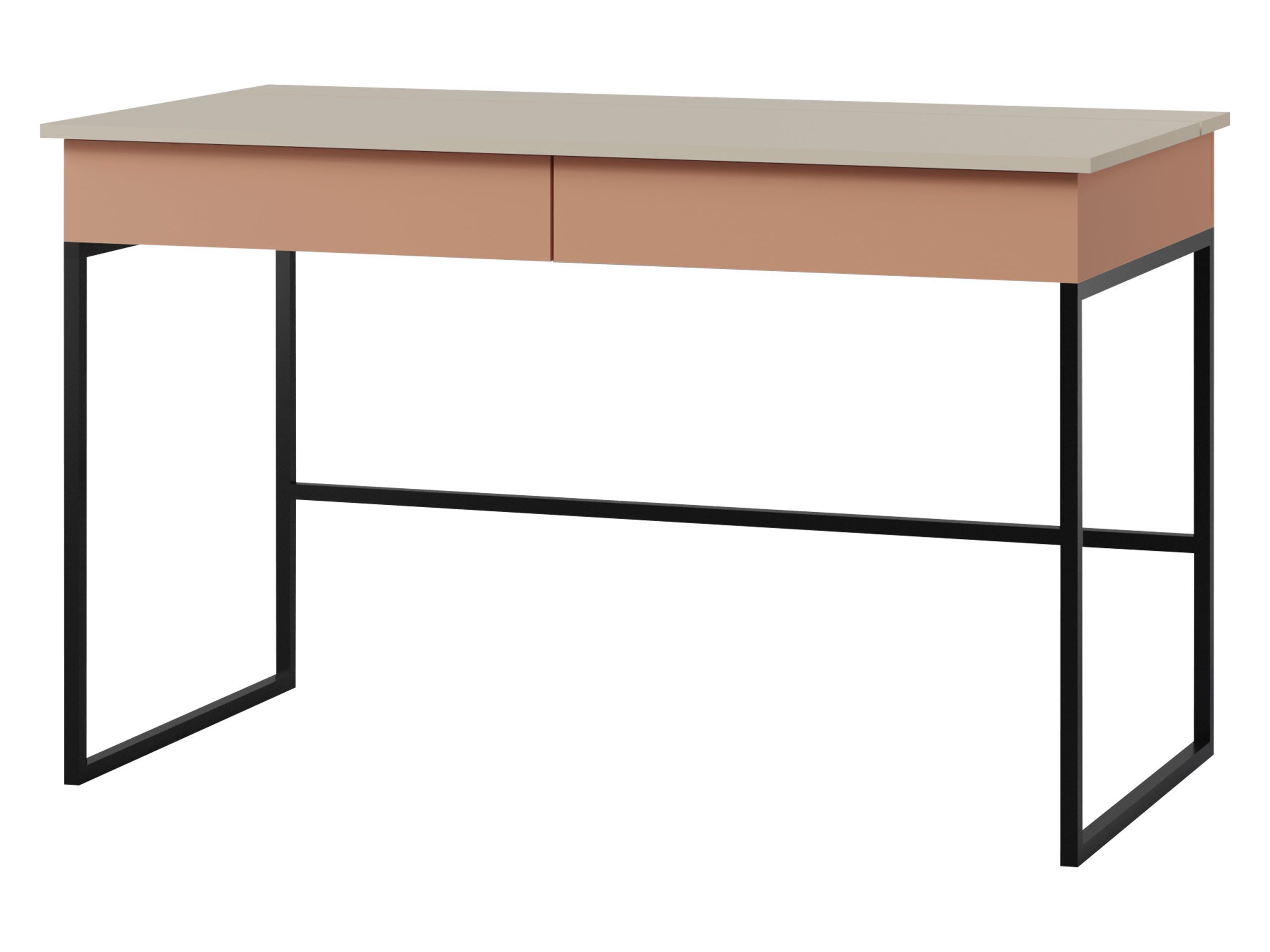 MIRJAN24 Schreibtisch Lorin LO10 (mit zwei Schubladen), Metallgestell, 125x60x76 cm