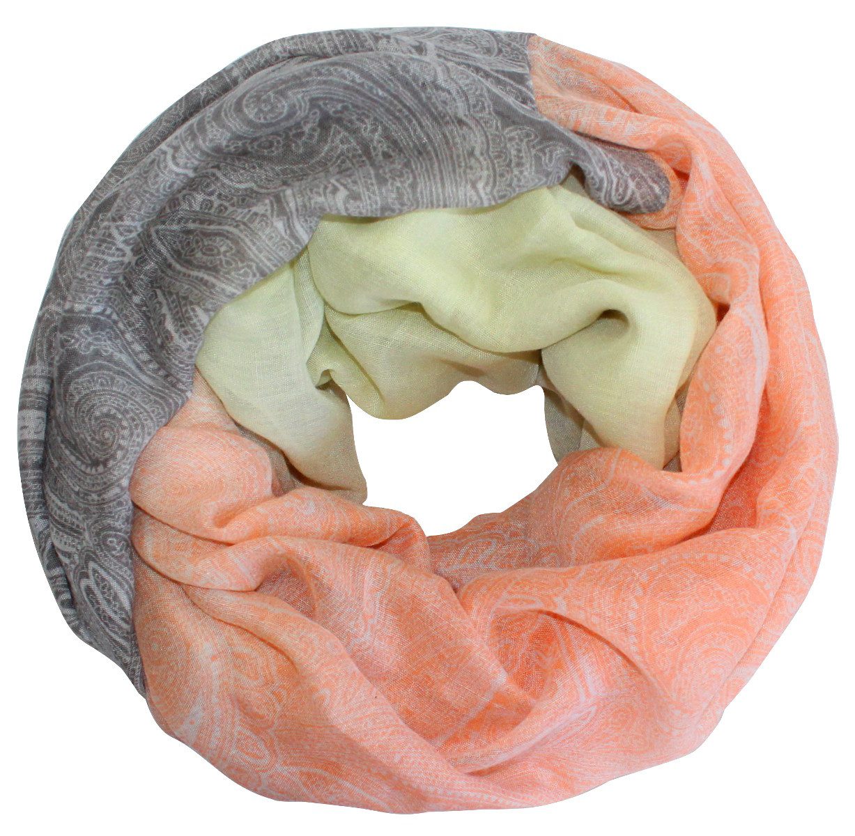 XXL-Schal XXL Loop Schal Pastelltönen Rundschal Paisley Muster Schlauchschal