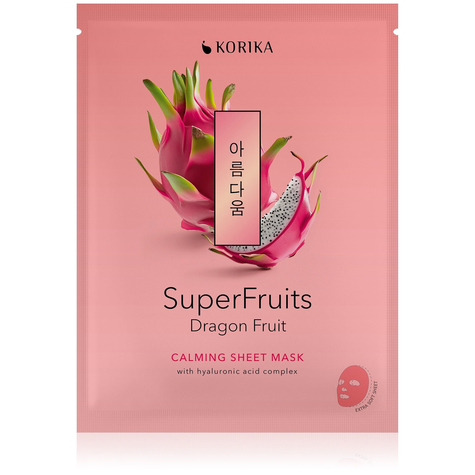 Korika Tuchmaske Superfruits Beruhigende Drachenfrucht-Tuchmaske