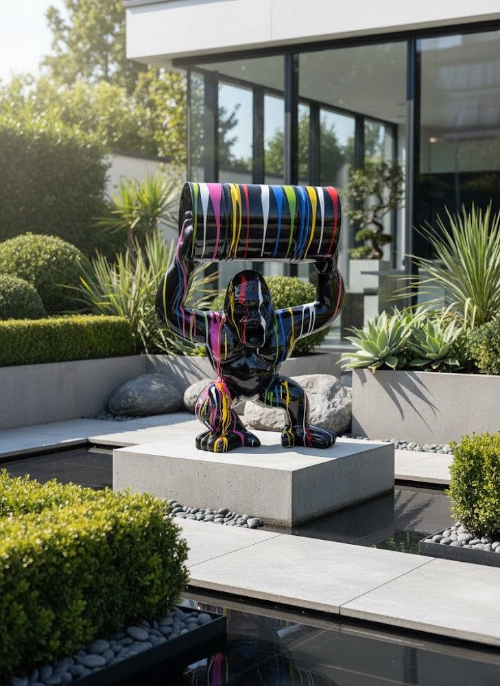 JVmoebel Skulptur Handgefertigte Gorilla Figur aus Stuckgips für stilvolle Dekoration, Made in Europa