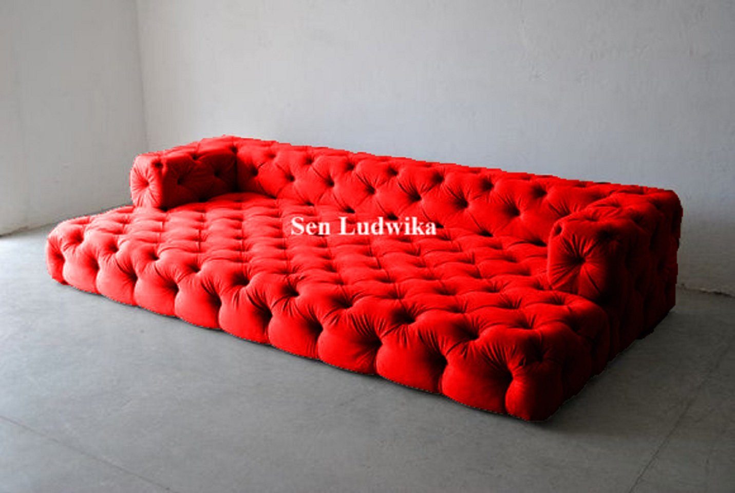 JVmoebel Big-Sofa Design Chesterfield Sofagarnitur Teile, Chesterfield-Knöpfen Mit Rot Sofa Polster Big xxl 1 5-Sitzer Sofas
