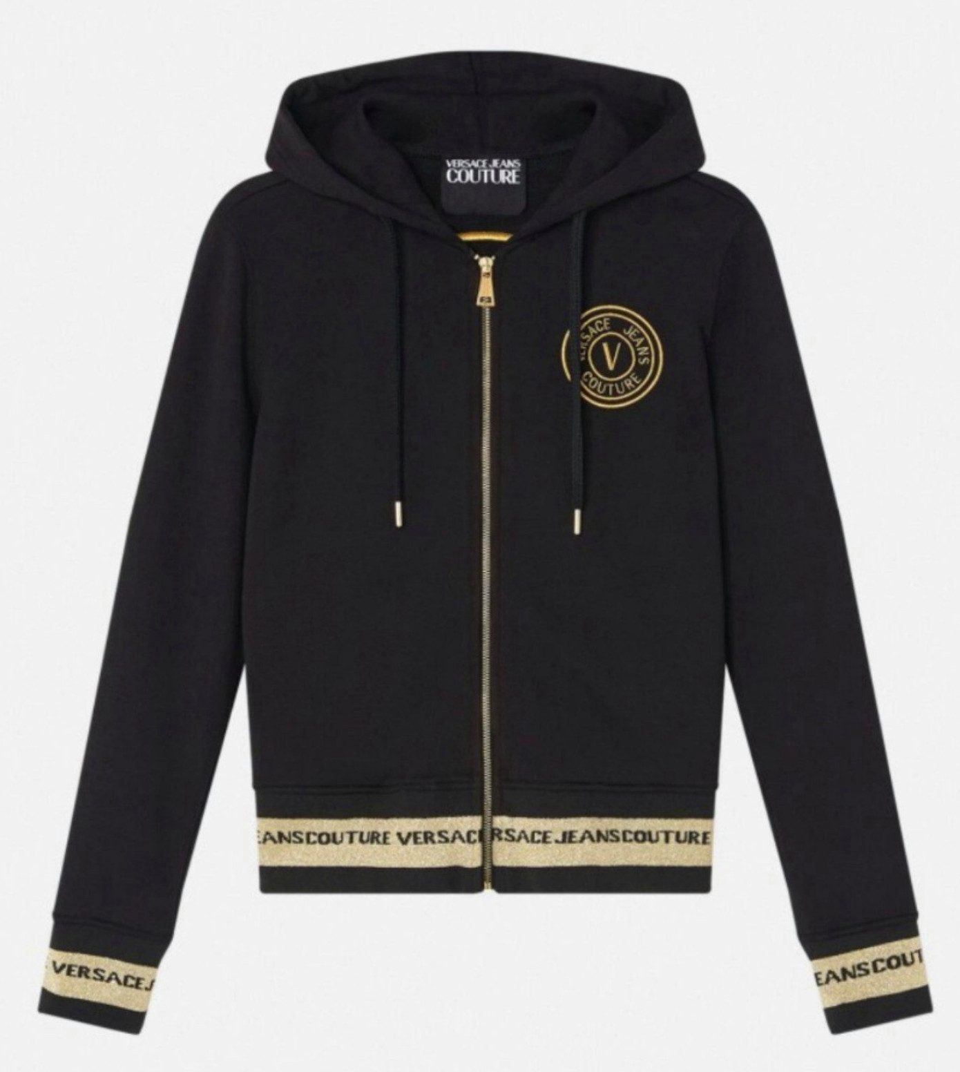 Versace Jeans Couture Kapuzensweatjacke V-Emblem Hooded Jacke V-Emblem Luxury Kollektion